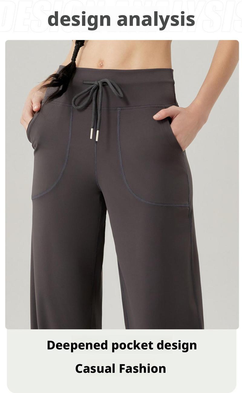 Comfy Leisure Pants Women's High Waisted Wide Leg Pants Soft Lightweight Sweatpants for Women   leg plain work pant loose wide leg  pant   sweatpants outfit comfort  sweats Bottoms Womenswear Basic Minimalist White cargo gym yoga rag  bone  sweatpants