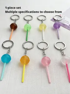 A multi-colored realistic lollipop keychain charm, suitable for daily wear, vacations, dates, and other occasions, and also a delightful little gift.