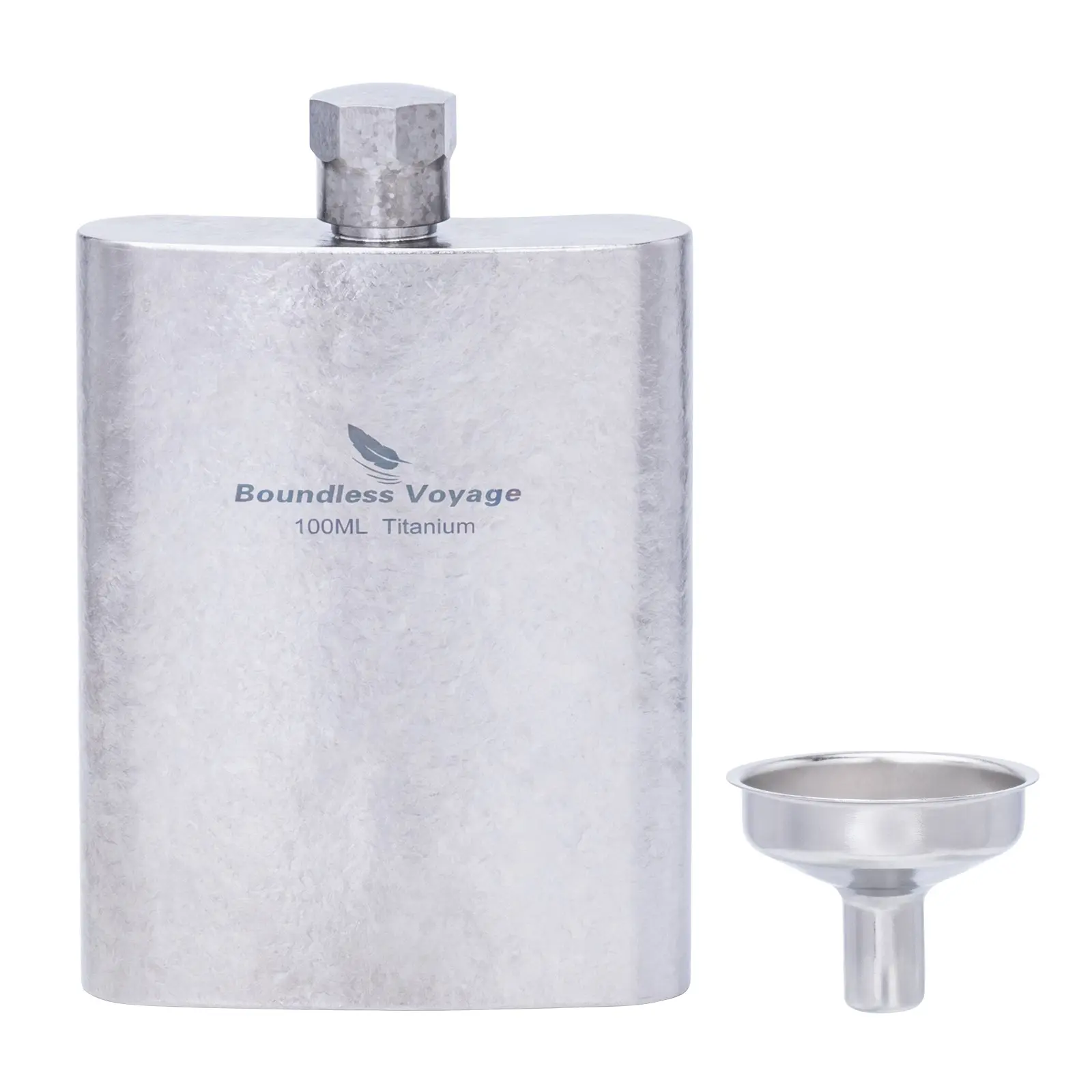Boundless Voyage Titanium Pocket Hip Flask Leak Proof Portable Mini Liquor Bottle Ultralight Wine Container for Whiskey Vodka Outdoor Camping Travel