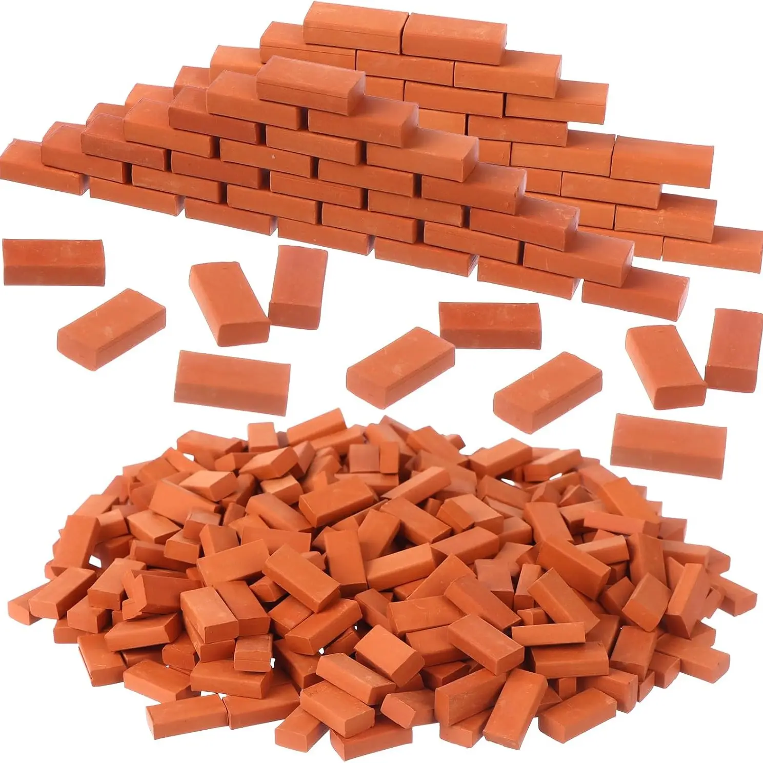 98PCS Mini Red Brick Model, Simulation Mini Bricks Can Be Reused For Miniature Scenes, DIY Handmade Building Materials For Architectural Scene Layout, Sand Table, And Mini House Landscape Decoration