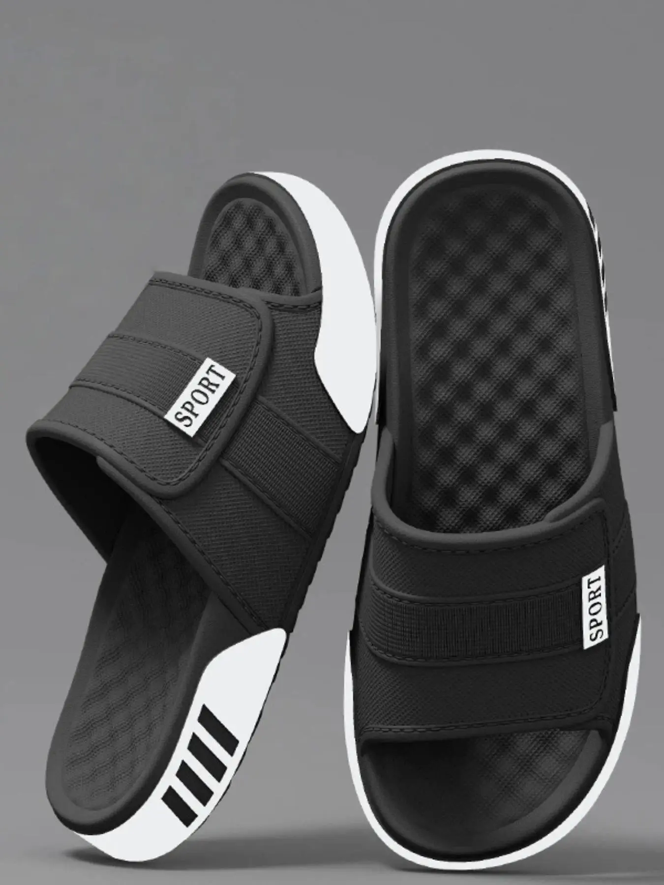 Summer Men's New Sporty Sandals, Soft Sole Comfortable Versatile Lightweight Breathable Casual Outdoor Two-In-One Flip Flops, Beach Resort Slippers, Beach Shoes Slippers