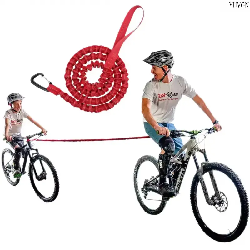 Heavy Duty Bike Tow Rope, Portable Traction Pull Strap with Carabiner Loop for Off-Road Help and Mountain Riding, Snap Hook