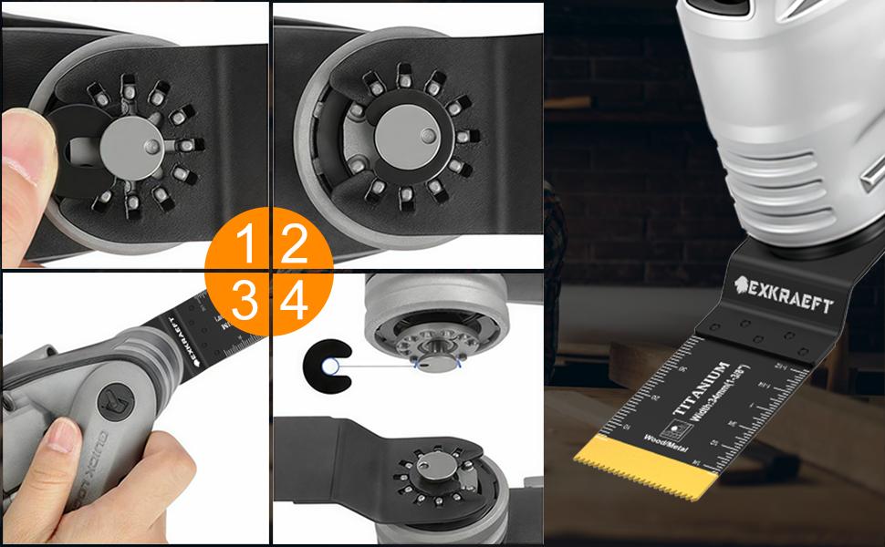 30 PCS Oscillating Tool, Universal Titanium Multi Tool Blades for Metal Nails Wood Plastic and Hard Material, Oscillating Saw Blades Fit Milwaukee Ryobi Rockwell Fein