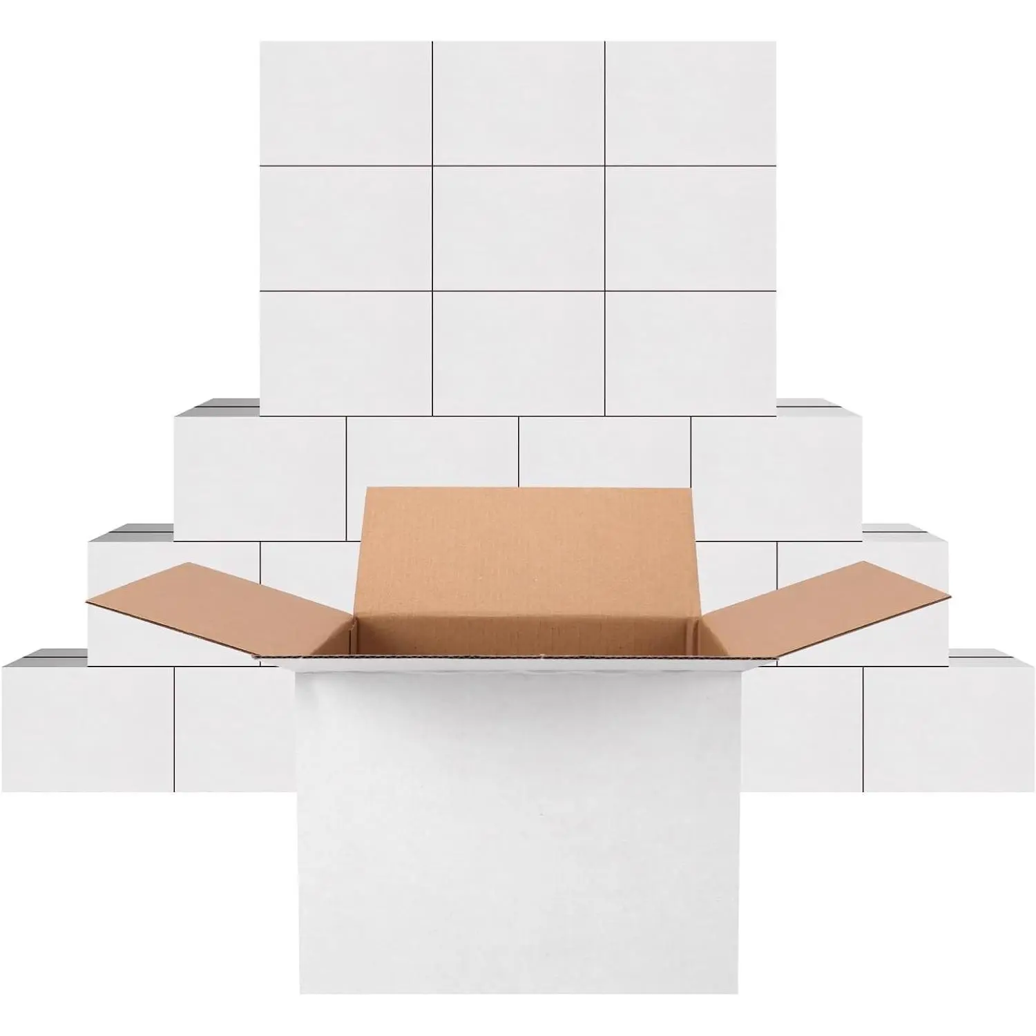 25 Pack 8x8x6 White Corrugated Shipping Boxes, Small Cardboard Mailer Boxes for Business, Mailing, DIYGift