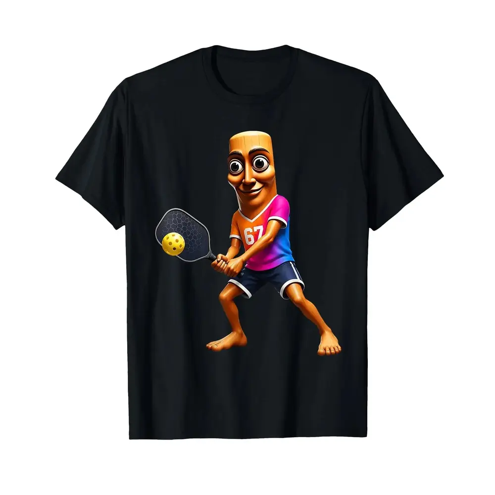 Tung Sahur Brainrot Pickleball Funny Men's T-shirt, comfortable for summer, breathable, pure cotton