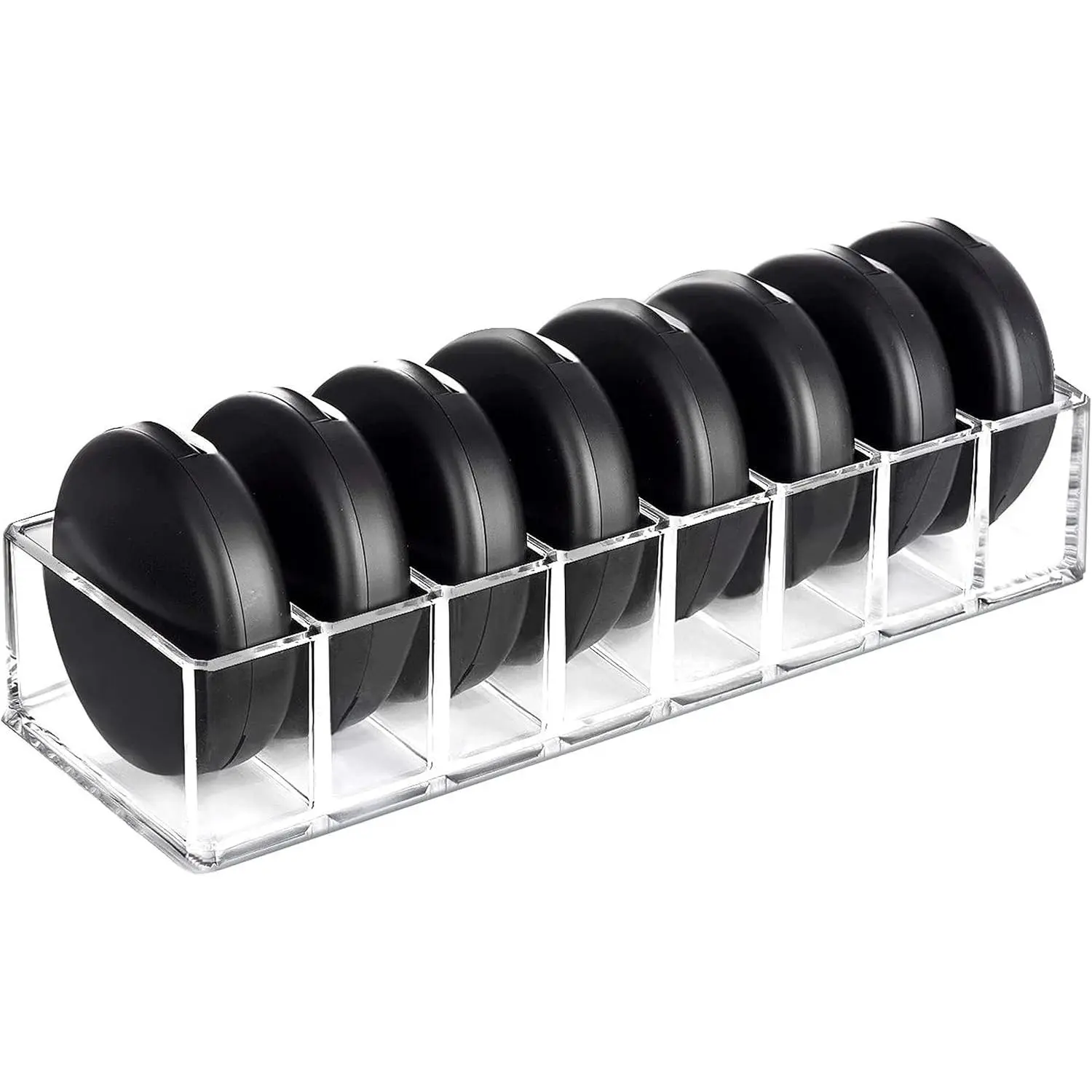 Clear  Makeup Compact Organizer, 8 Spaces  Organizer Stand Eyeshadow Pallet Storage for Lipstick Bronzer  Highlighter, Skincare  Display Cases for Bathroom