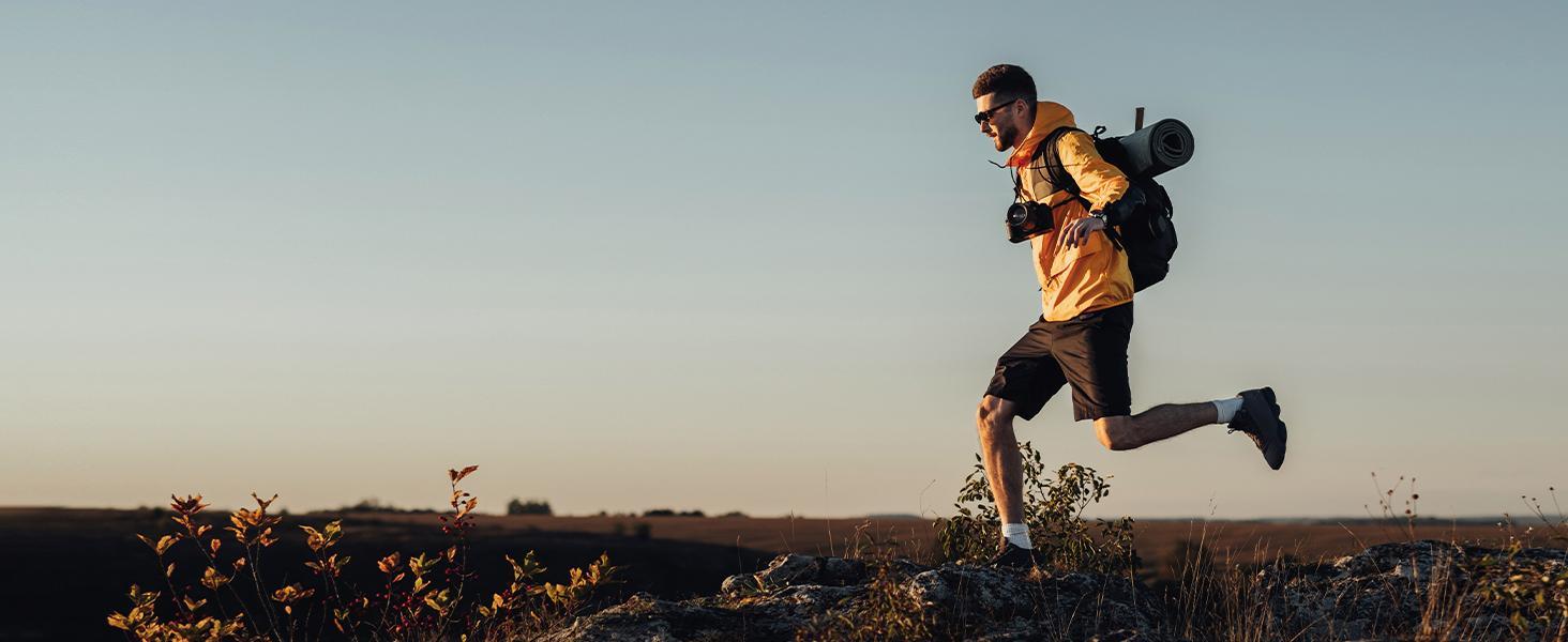 Baleaf Mens Waterproof Rain Jacket Lightweight Packable Windbreaker Hooded Reflective Coat Running Cycling Hiking Gear