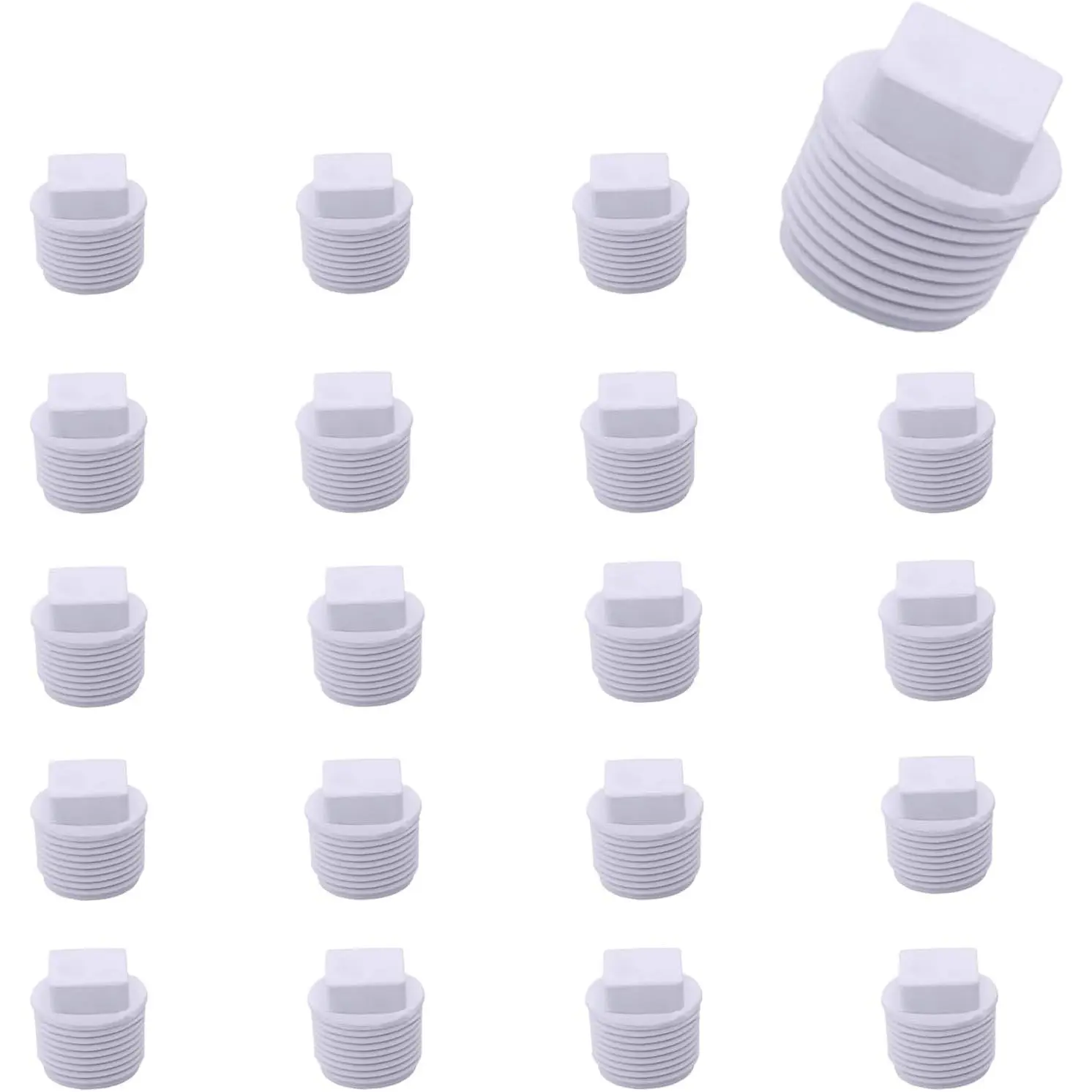 10 count White PVC Pipe Male Thread Plug,1/2 Inch Male Threaded End Cap for 0.5inch Pipes or Fittings,Male Thread Plug adaptor Thread Water closing for Plumbing Water Line Fittings