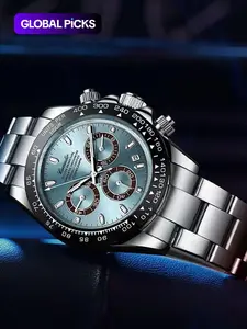 Men's Business Fashion Analog Quartz Watch, Fashion Watch for Party, Daily Clothing Decor, Trendy All-match & Exquisite Watch for Birthday Gift with Box, Business Fashion Watches