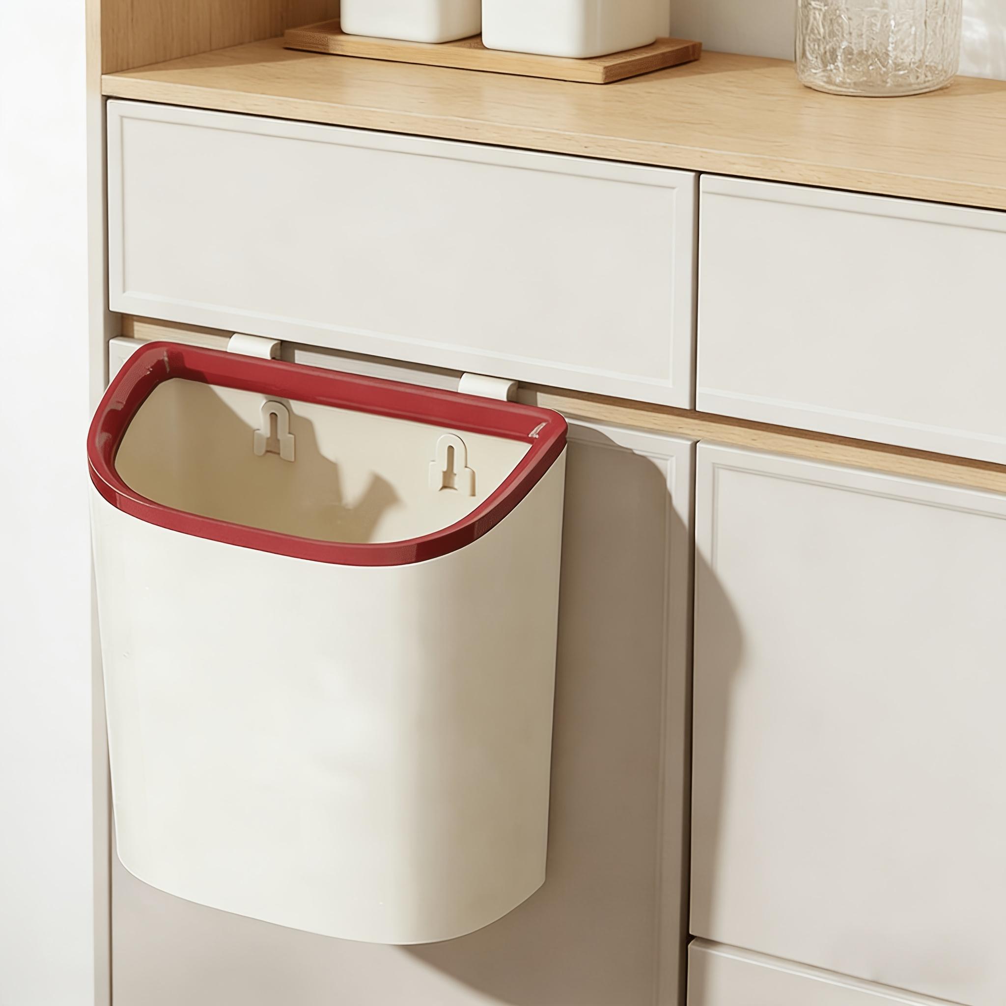 2.91gal Wall-Mounted Kitchen Trash Can, Kitchen Compost Bin, Slim Kitchen Waste Bin, Square Plastic Hanging Trash Can, Suitable for Home Use Under the Sink, Kitchen, Desk, Office, Dormitory, Powder Room, RV