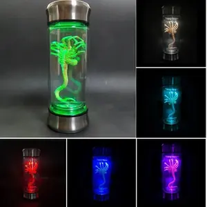 Alien Glow Jar Xenomorph Specimen Facehugger Embryo Glass Jar Movie Prop Replica Home Decor Desktop Crafts Sculpture Decoration