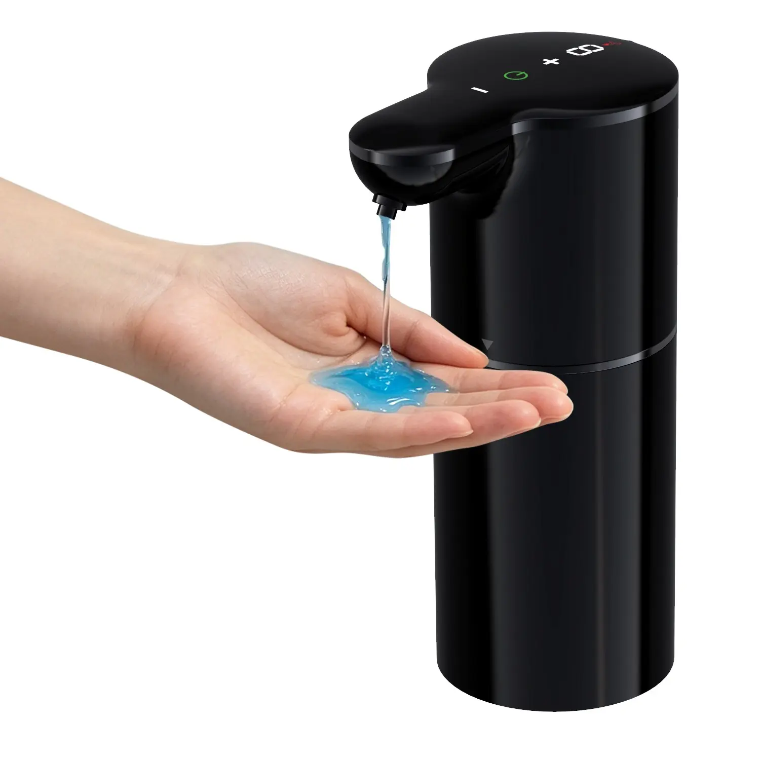 13.5oz/400ml Automatic Soap Dispenser, IR Sensor, 2000mAh Large Capacity, IPX5 Waterproof, USB Rechargeable, 8-Level Adjustment, Auto-Cleaning, Digital Display, Touchless Hand Soap or Dish Soap Dispenser for Bathroom, Kitchen, Hotel