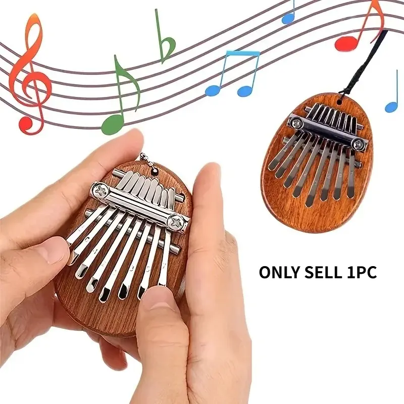 8‑Key Mini Kalimba Thumb Piano, Portable Wooden Finger Thumb Piano, Small Hanging Ornament Musical Instrument, Beginner Entry‑Level Pocket Musical Toy, Ideal Gift for Music Lovers
