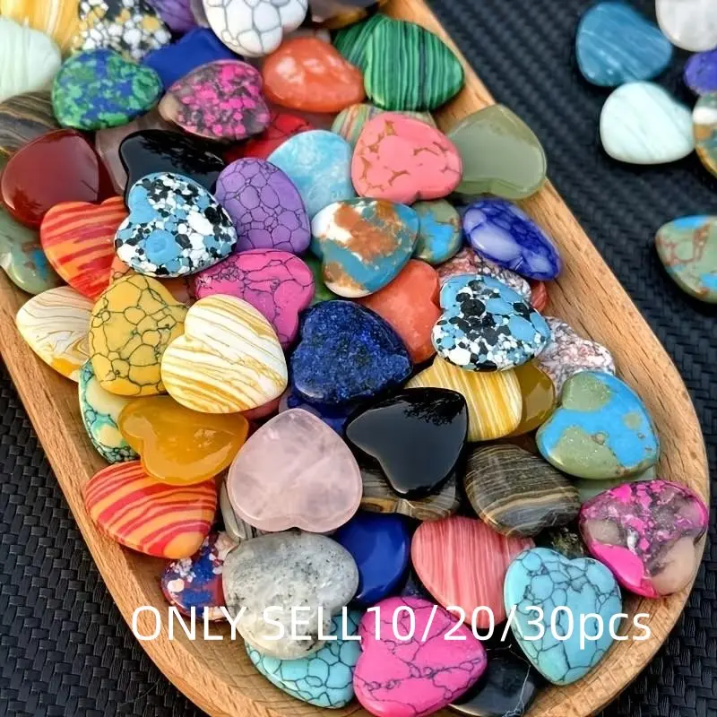 10/20/30pcs Mixed Heart Crystal Set, Rose Quartz Heart Crystals, Perfect Gift for Valentine's Day and Mother's Day, DIY Jewelry Decoration