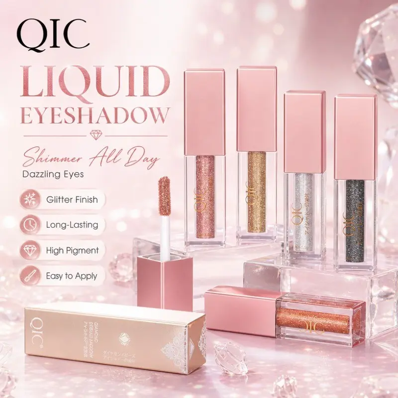 Shiny Silver Glitter Eyeliner Liquid Shadow, Fast-Drying Long-Lasting Sparkling Makeup, Brush Head Design, Waterproof, Party Night, Stage Performance, Daily Use