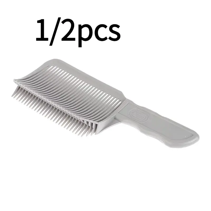 1/2 push shear comb for men's styling, flat head comb, curved push edge hair cutting comb, gradient positioning comb, hair salon specific styling tool