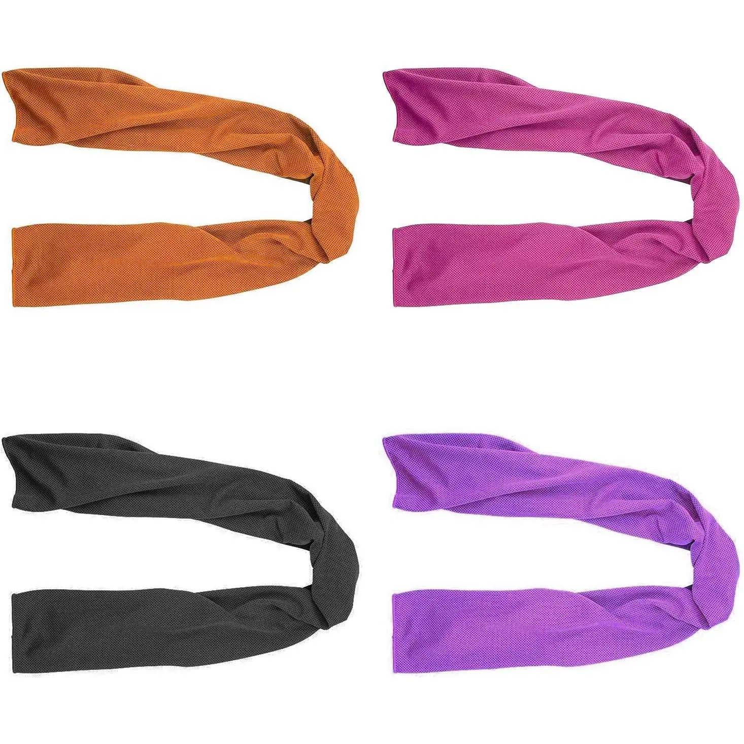 4 Packs Microfiber Cooling Towel (40"x 12"), Ice & Chilly Stay Cool for Yoga, Sport, Gym & More Activities (Multicolor)