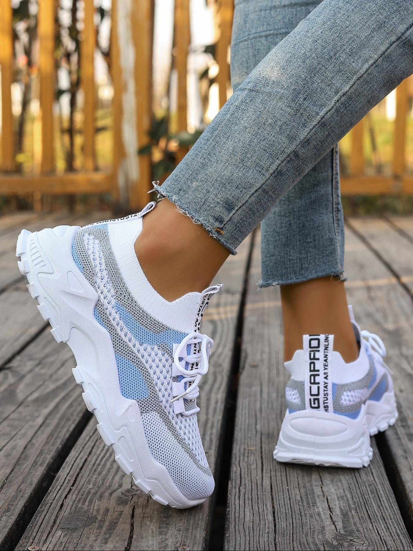 Women's Chunky Platform Mesh Colorblock Sneakers, Casual Sporty Sneakers – Lightweight & Breathable with Pink Gray Accents, Slip-Resistant Sole for Walking & Travel, Athletic Shoes for Teens & Young Adults – School, Errands & Casual Outings