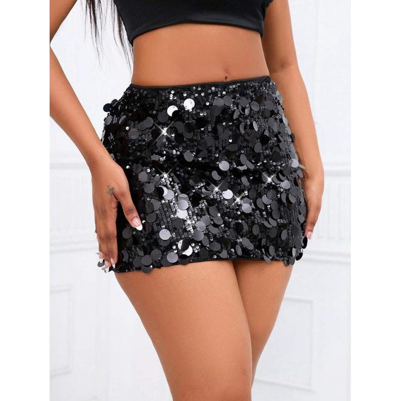 Sequin Mini Skirt Women High Waist Sparkly Party Club Outfit,bodycon dress,Dark Green