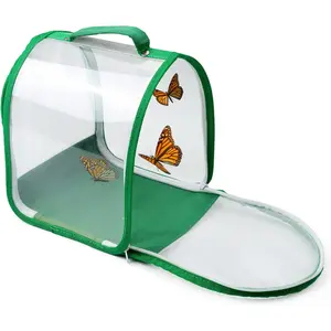 Small Butterfly Habitat Insect Mesh Cage Caterpillar Enclosure Critter Cage Bug Terrarium Portable with Carry Handle Easy to Observe 8 x 8 x 8 Inches