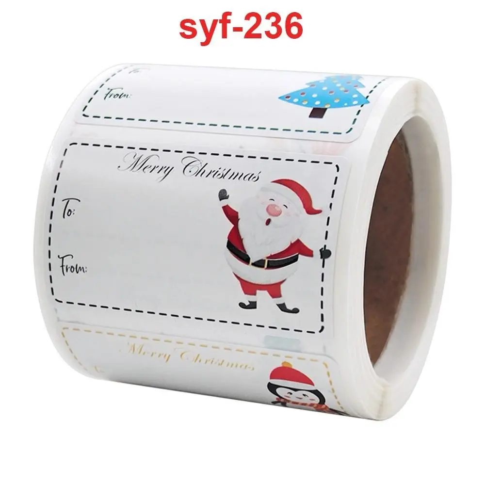 Christmas Roll Gift Stickers, Non-Stick Labels, Decorative Seals, Perfect for Holiday Packaging, Easy to Use, Durable Adhesive