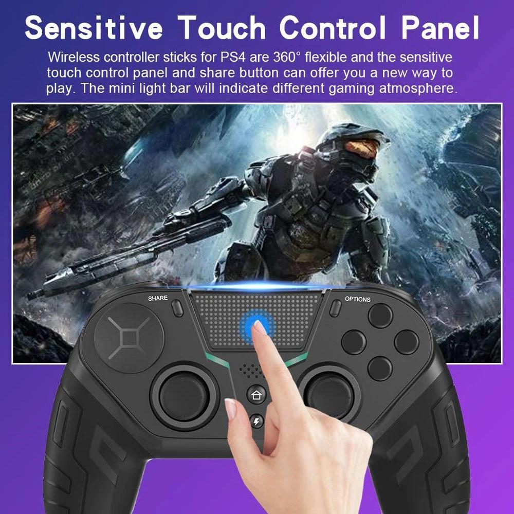 Wireless Pro Controller for PS4 PS3 PC Android TV Bluetooth Gamepad with Dual Vibration Ergonomic Design Rechargeable Lithium Battery