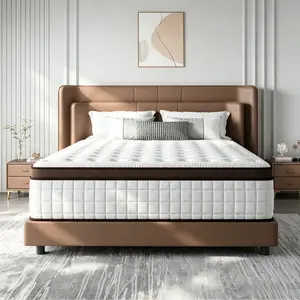 Medium Firm Hybrid Mattress, Pocket Spring Bed Mattress with Breathable Cotton Surface, Excellent Lumbar Support & Pressure Relief, Noise-Free Motion Isolation for All Sizes