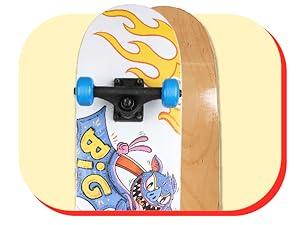 9-ply Maple Desk Skate Board for Cruising,Hot Wheels 31 inch Skateboard,  Carving, Tricks and Downhill