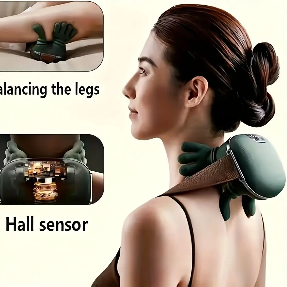 Portable Electric Massage Device, Acupressure and Kneading Function, Neck, Back, Shoulder Relief, Office and Home Use, Fz-831 Model