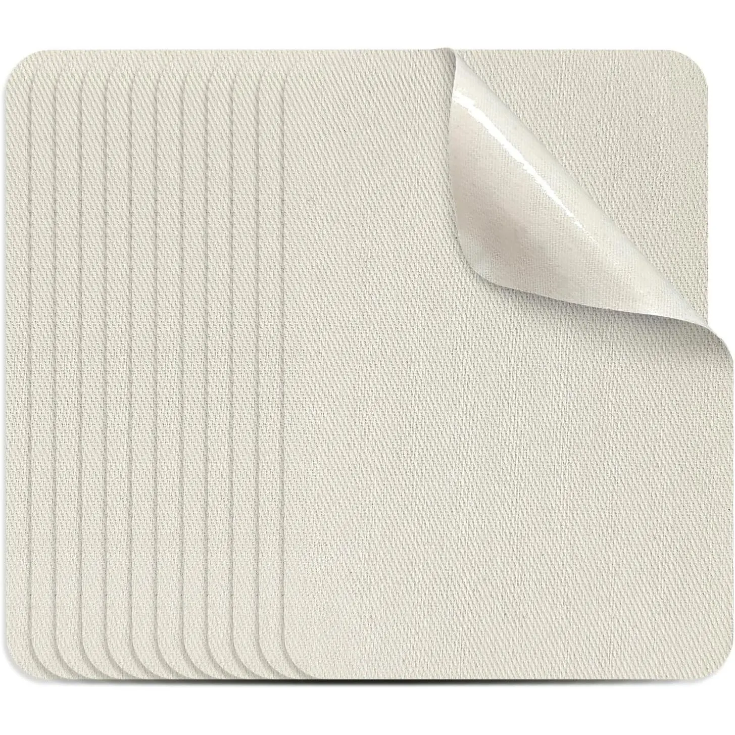 12PCS Fabric Iron on Patches 100% Cotton Repair Patch for Clothes Pants Mending and Decorating (Beige)