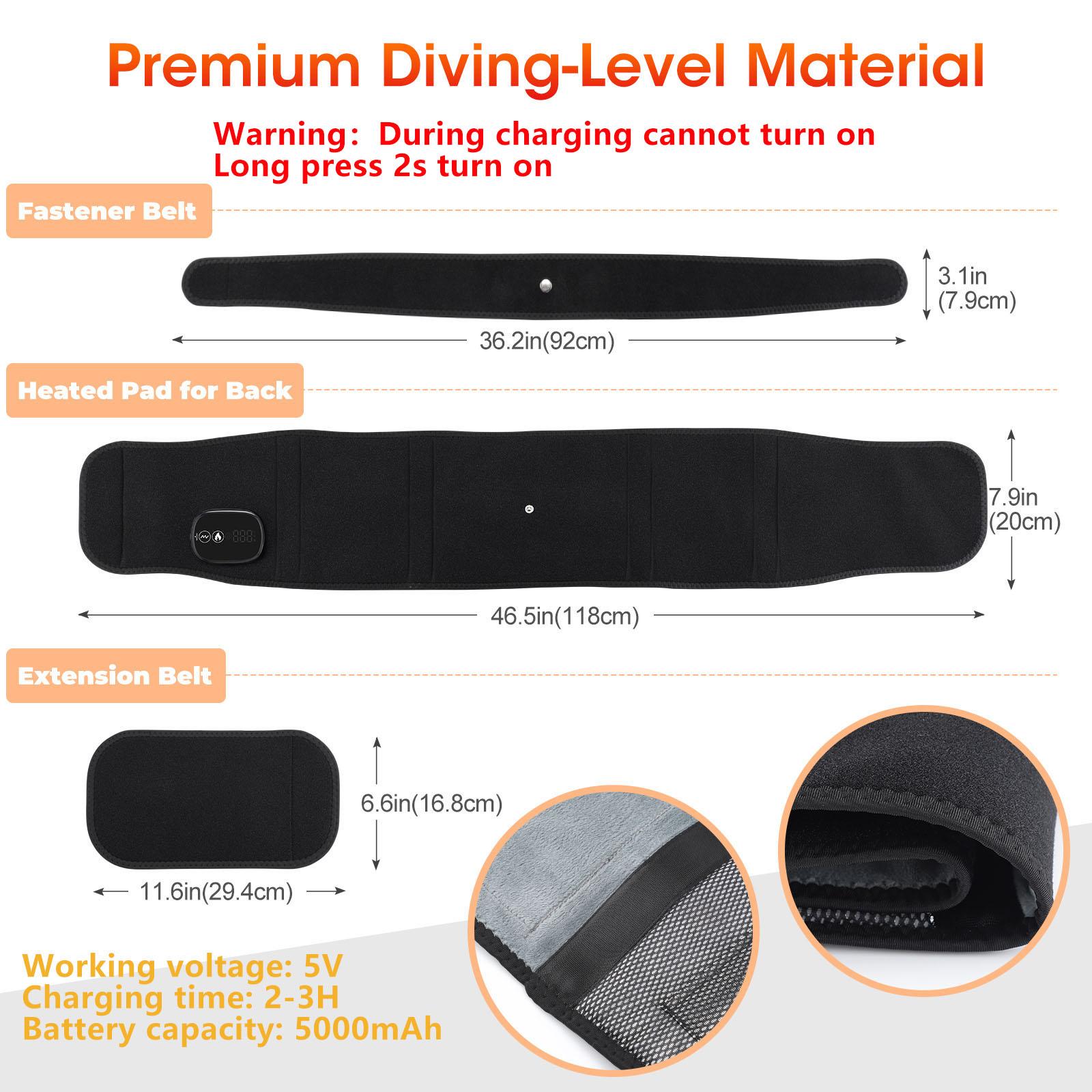 Electric Waist Massager, 3-level Heating Vibration Waist Belt, Women's Abdominal Warming Massage Belt, Birthday Gift for Women & Men, USB Rechargeable