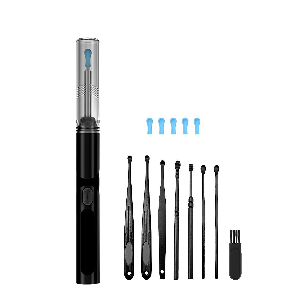 1pc Ear Wax Removal Tool Camera with 8 Pcs Ear Set, Visible Wireless Ear Scope 6 LED Lights, Ear Cleaning Kit with 5 Ear Spoon, Ear Cleaner for iOS & Android, Ear Wax Remover