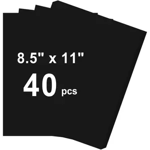 40 Sheets Cardstock 8.5x11, 65lb Black Card Stock, Construction Paper, 180gsm Thick Printer Paper for Printing, Painting, Card Making, Kids School Supplies, Party Decorations