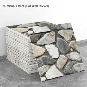 3D imitation stone interior wall panels with self-adhesive function, stone pattern wall stickers, ultra-thin PVC faux stone wall covering tiles, quick decoration - 10/30 pieces, 30*30cm pack