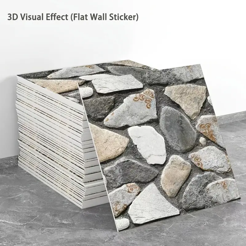 3D imitation stone interior wall panels with self-adhesive function, stone pattern wall stickers, ultra-thin PVC faux stone wall covering tiles, quick decoration - 10/30 pieces, 30*30cm pack