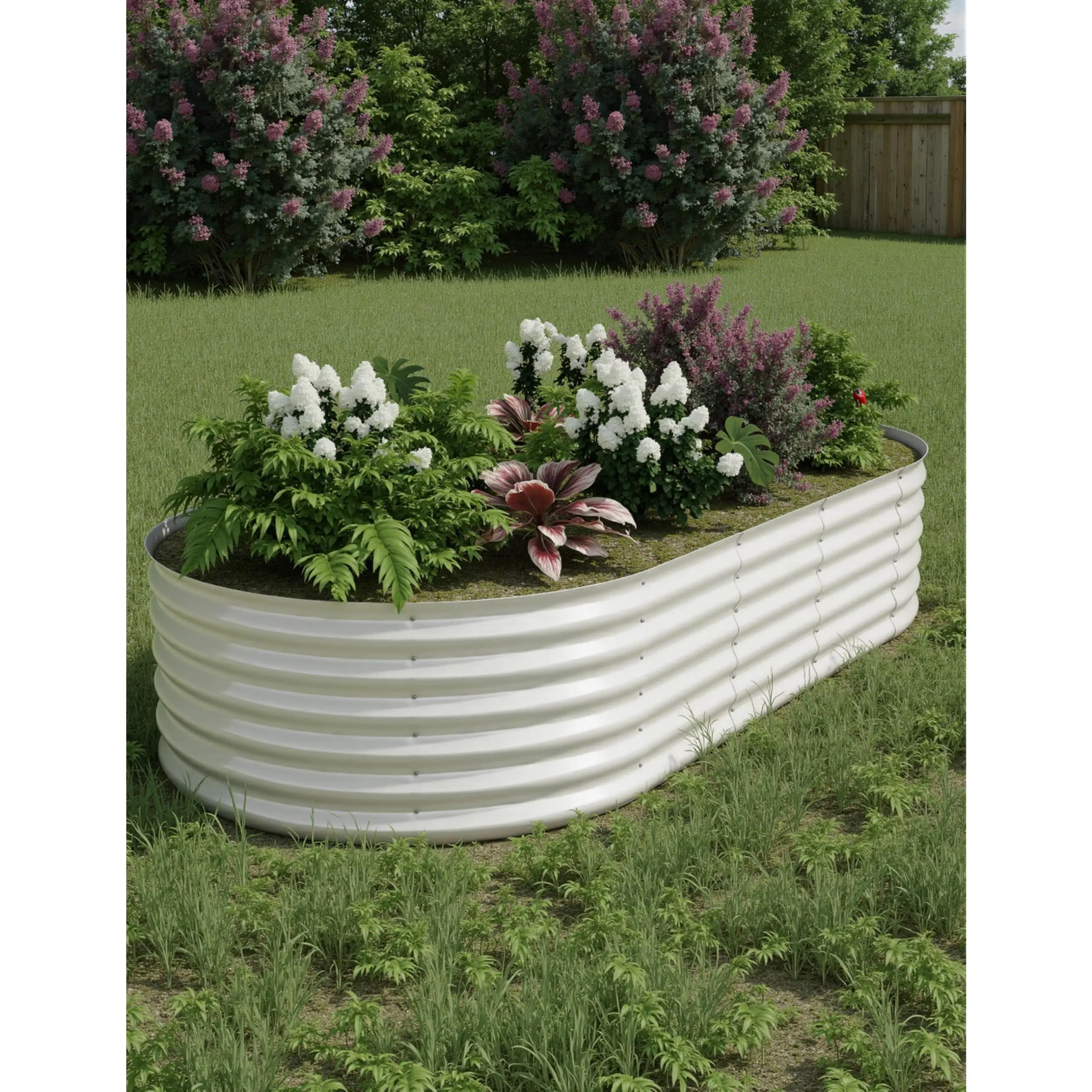 GARVEE2-Pack Galvanized Steel 8x4x1.5Ft Raised Garden Beds – Elevated Planter Boxes for Indoor and Outdoor Vegetables, Herbs, and Flowers with No-Bend Design, Rust-Resistant Coating, and Tool-Free Assembly in Beige