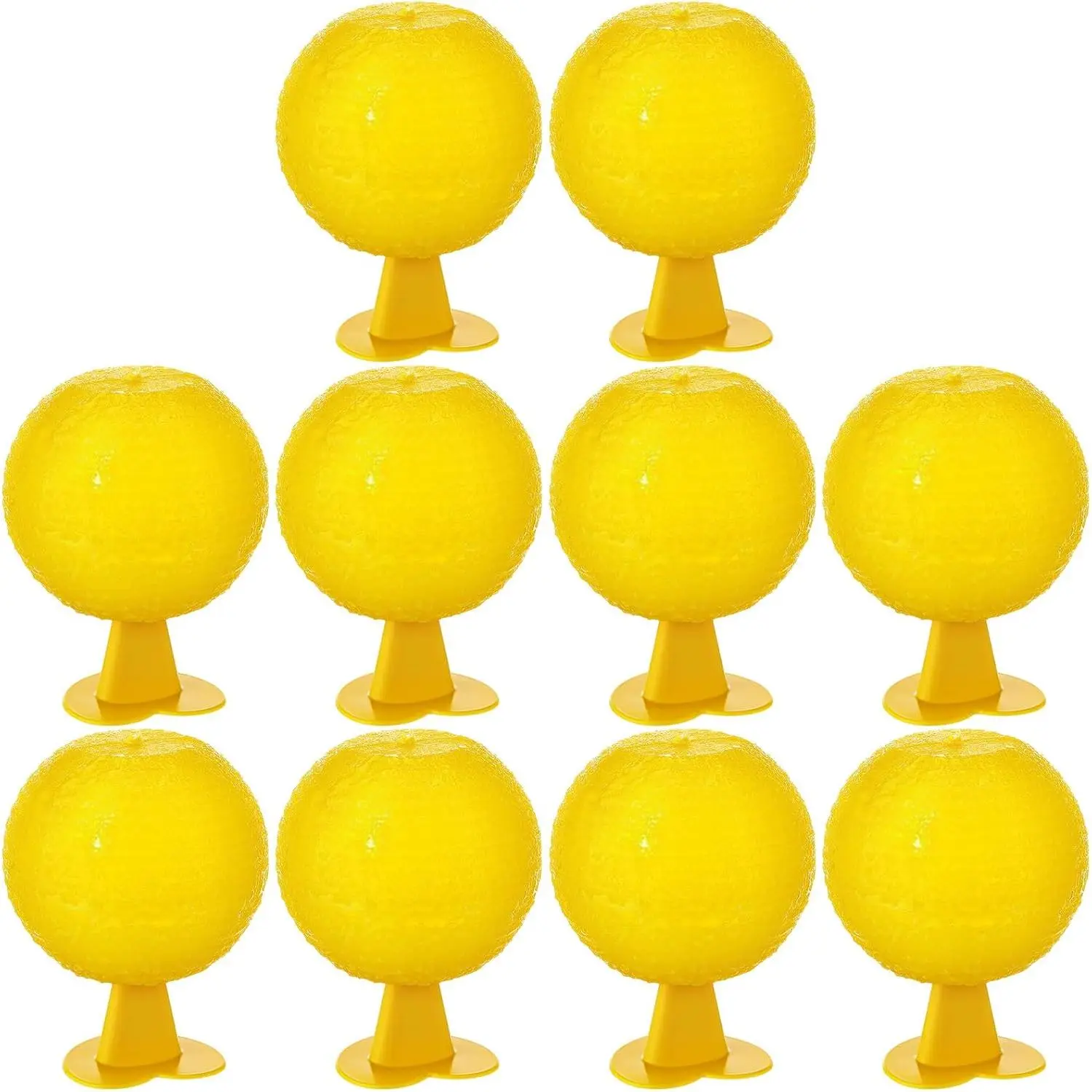 10 Set Fruit Fly Sticky Trap Balls Fungus Gnat Killer Bug Catcher Gnat Trap Insect Traps Indoor Outdoor Plant Fly Sticky Traps Ball for Fungus Plants(Yellow)