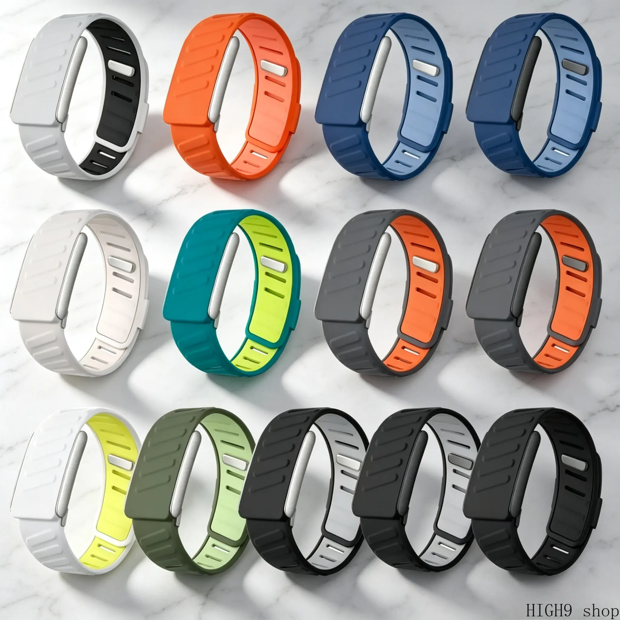 Soft Silicone Replaceable Watch Bands (12 Styles, Dual-Color) - Waterproof, Breathable, Adjustable Wearable Accessories Compatible with WHOOP 5.0 for Workout, Daily Training, Wristband