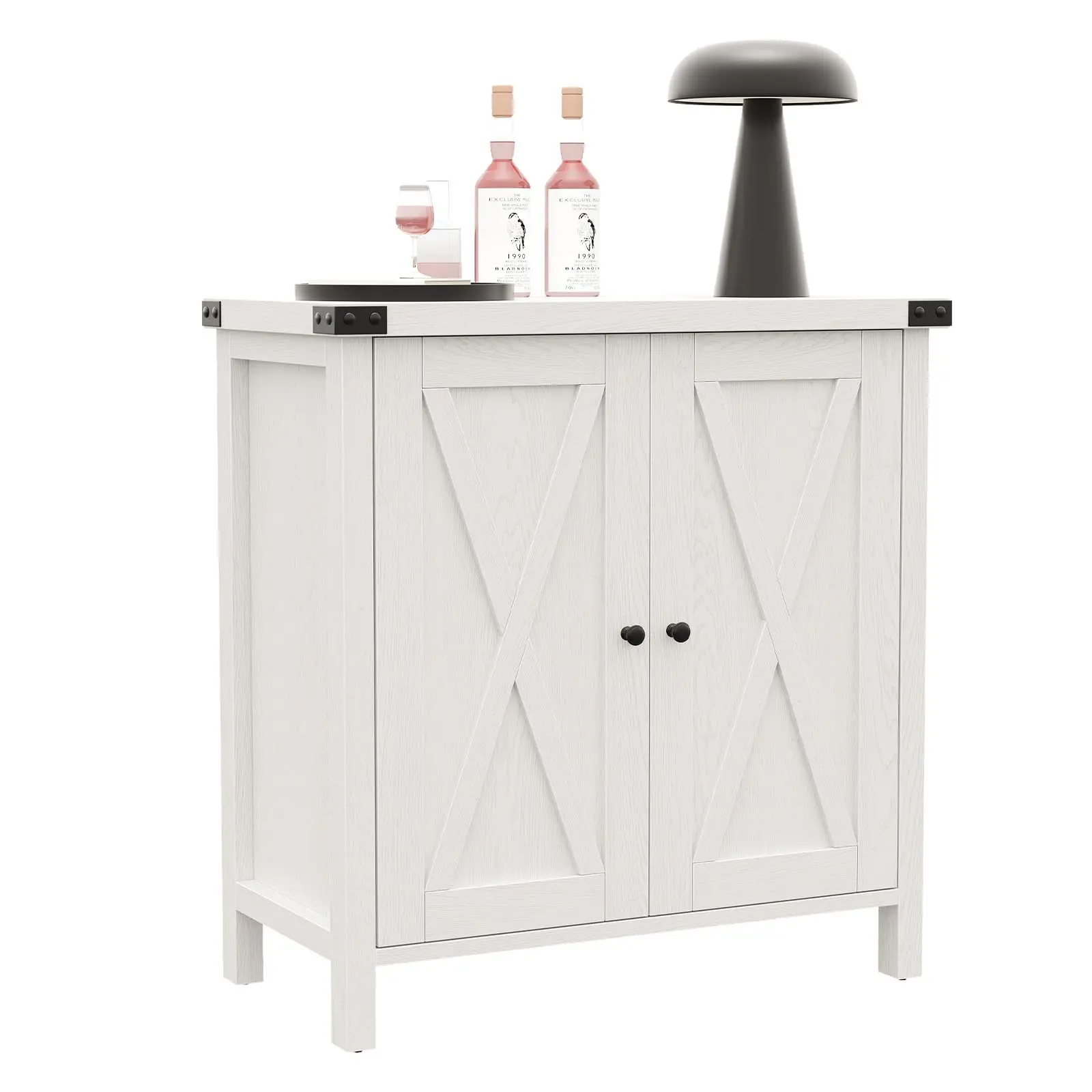 Farmhouse Sideboard Buffet Cabinet, Small Storage Cabinet with 2 Doors and Adjustable Shelves,Entryway Console Cupboard