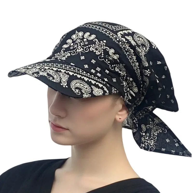 Paisley Gingham Letter Print 2 in 1 Neck Flap Bandana Baseball Cap UV Full Neck Protection Summer Outdoor Sun Hat Lightweight Breathable Windproof Y2K Streetwear Headwear