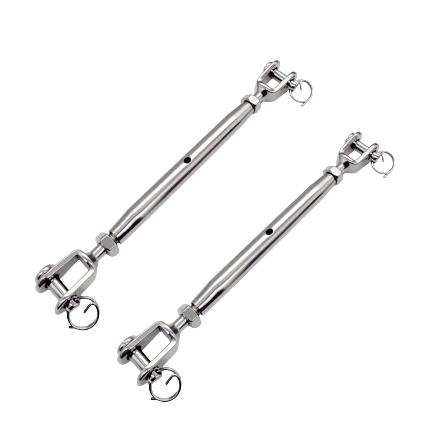 1/4" (M6) Turnbuckle Jaw and Jaw, Stainless Steel Turnbuckle Rigging Screw Closed  Marine Grade for  Rail Rigging Rope Chain 3050 lbs Load (2PCS)