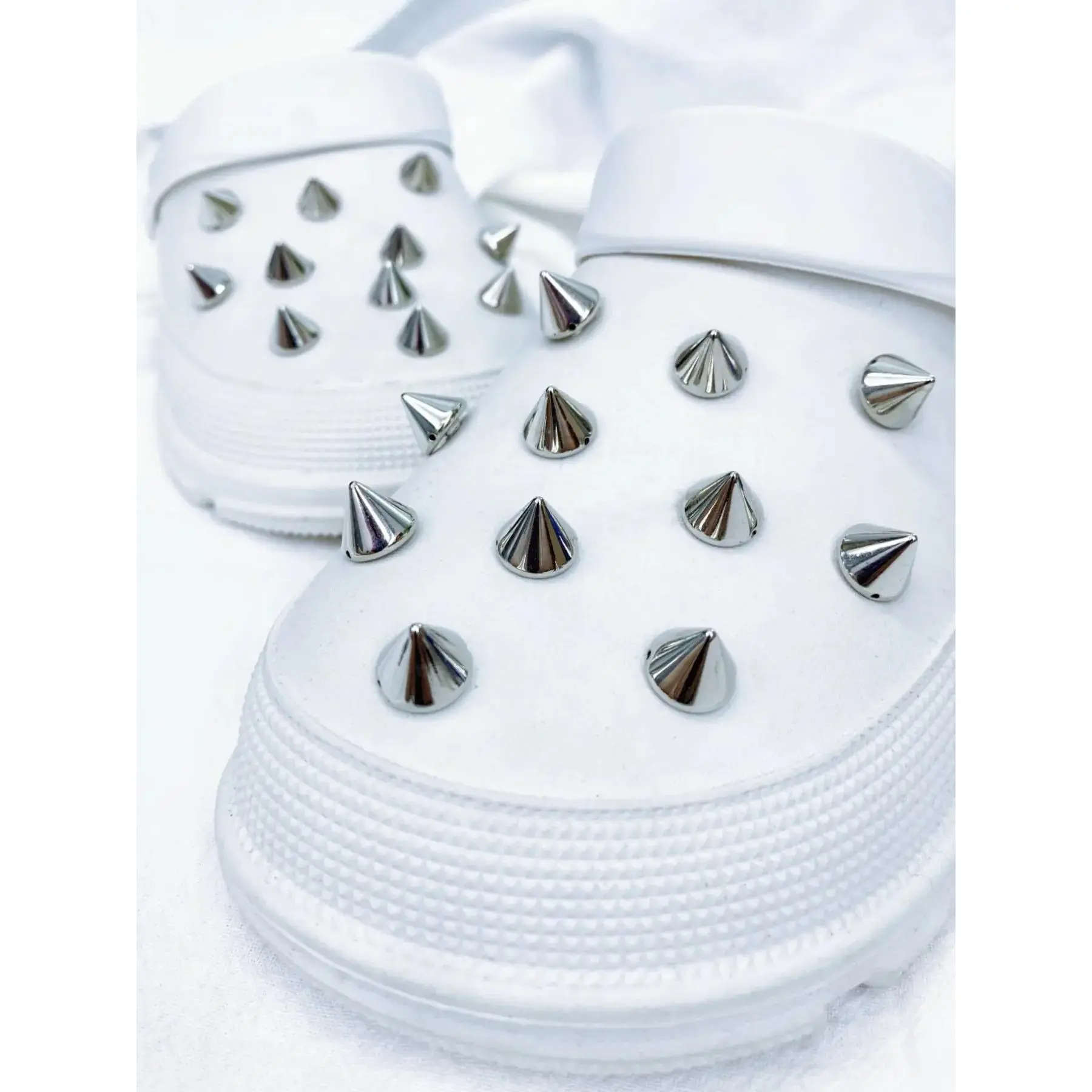Pcs Punk Charms for Crocs, Metal Rivets Shoe Charms Set for Sandals, Clogs Decorations, All Seasons Fashion Accessory