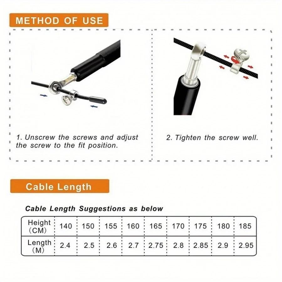 Professional Jump Rope, Adjustable Length Skipping Rope with Weighted Handles, Fitness Equipment for Men & Women Home Gym Workout