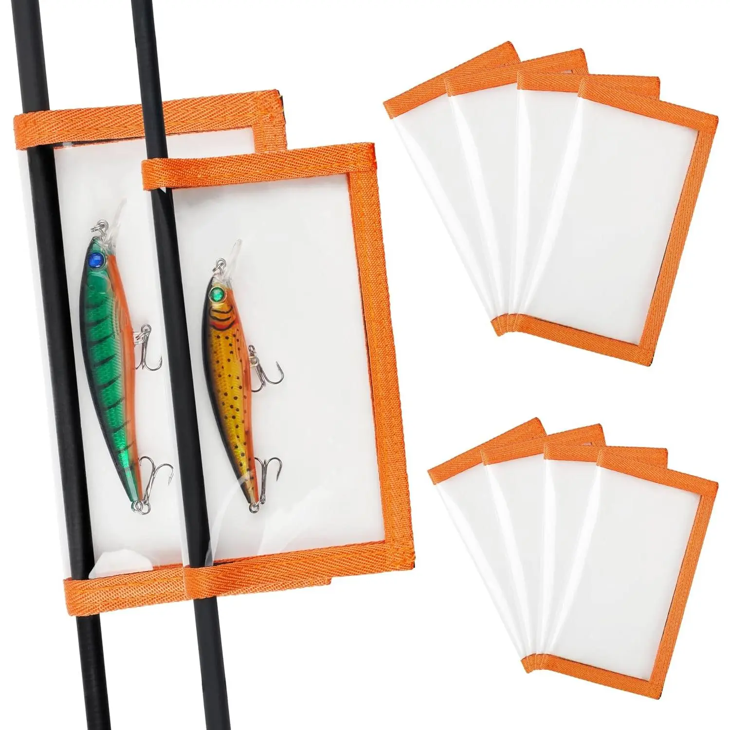 Fishing Lure Wraps,4 Packs Lure Covers Durable Clear PVC Fishing Hook Covers Keeps Fishing Safe Easily See Lures Fishing Hook  Storage Covers Fishing Gear
