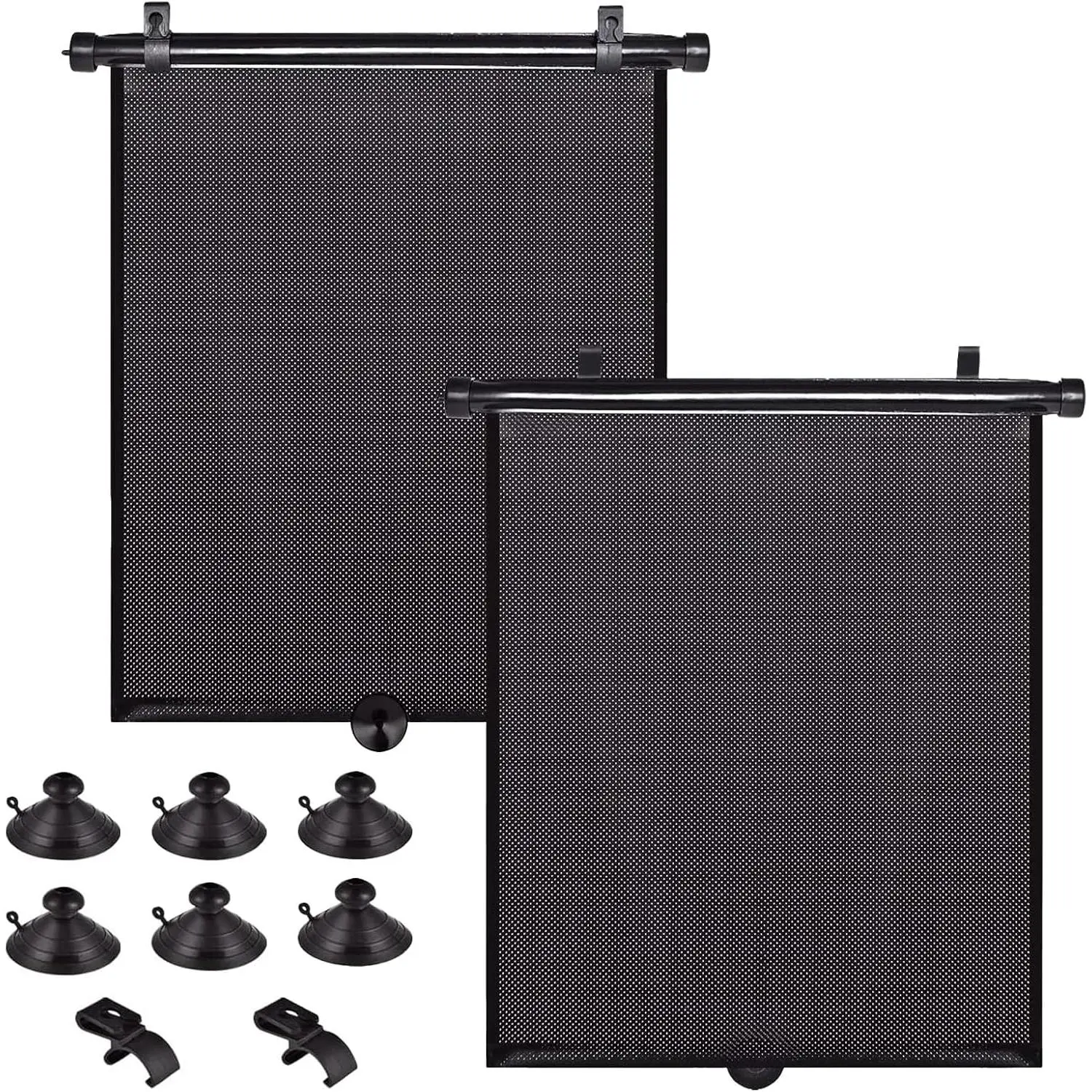 Side Window Sun Shades, 2 Pack Stretch Mesh Covers, 16 x 18 in | UV Protection, Breathable Stretch Mesh, Roll-Down Window Use, Slip- Installation, Added