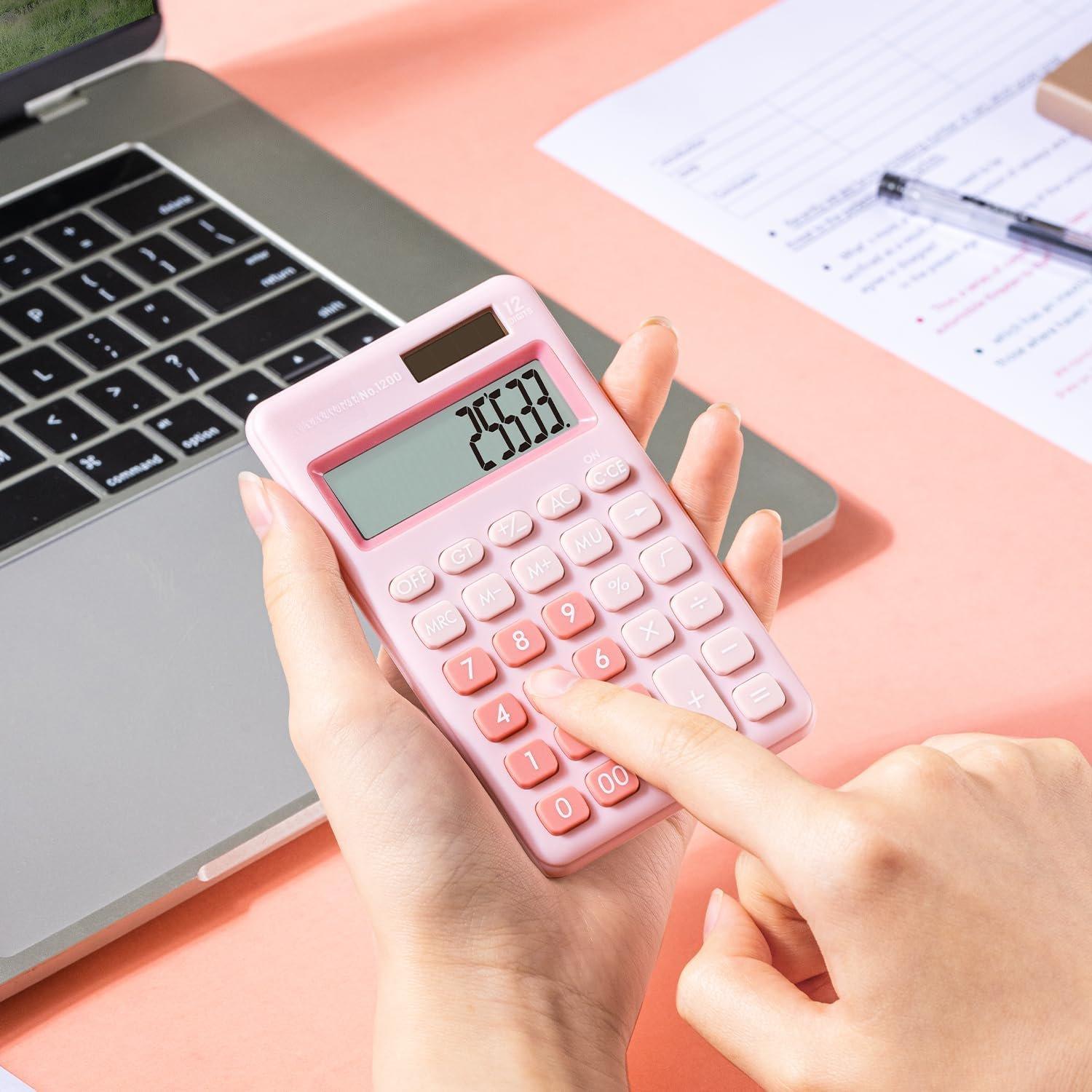 Standard Function Basic Calculator, 12 Digit Desktop Calculator with Large LCD Display, Solar  Dual Power Office Calculators,