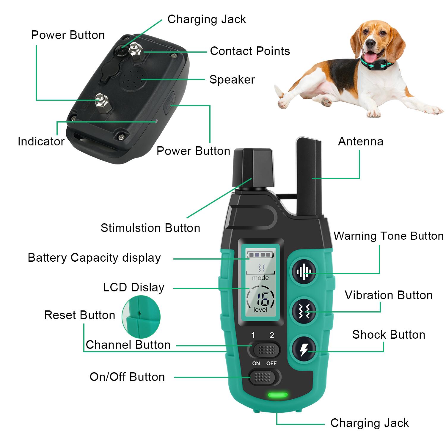 Rechargeable Dog Training Collar, 3300ft Remote Control Dog Training Collar with Adjustable Nylon Strap, Pet Training Accessories for Small To Large Dogs,  Pet Products