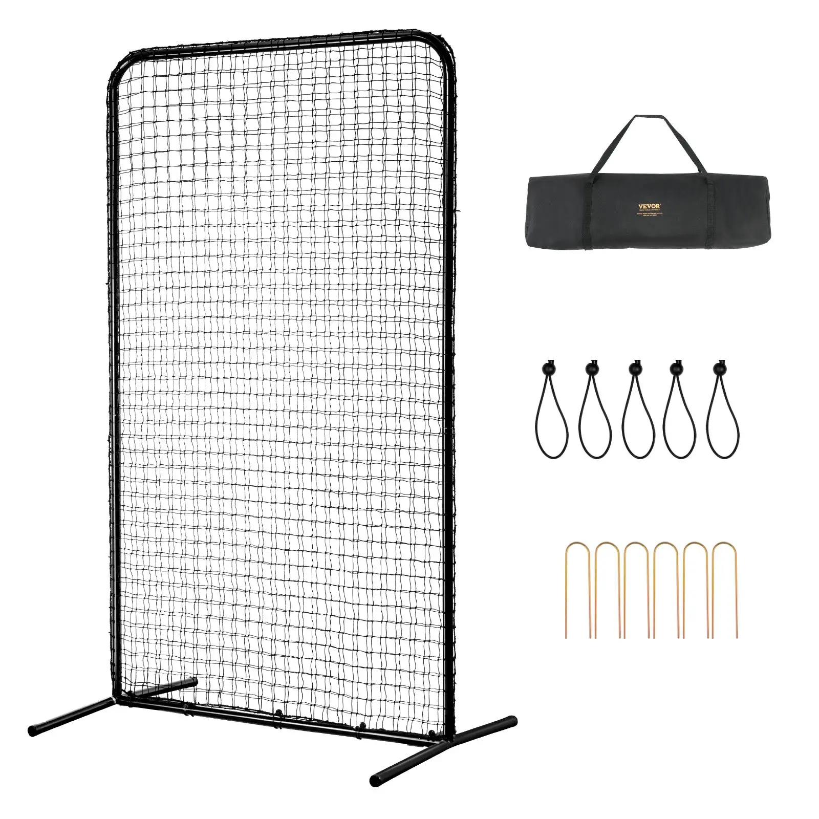 I Screen Baseball for Batting Cage, 7x4 ft Baseball Softball Safety Screen, Body Protector Portable Batting Screen with Carry Bag Ground Stakes, Heavy Duty Pitching Net for Pitchers Protection