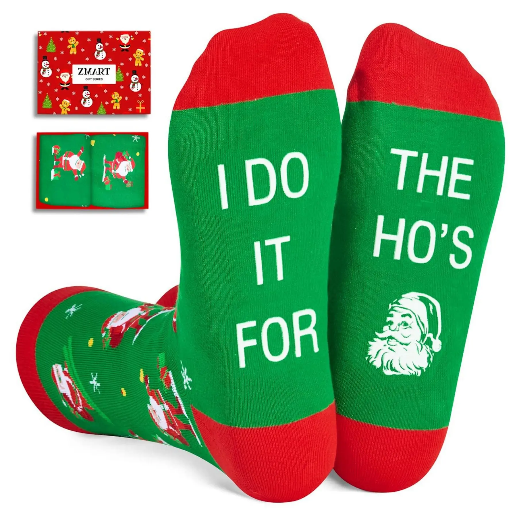 Zmart Christmas Gifts for Men - Secret Santa Gifts Elf Stocking Xmas  Candy Cane Holiday Socks for Teens