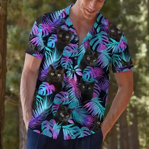 Men's Cat Hawaiian Shirt, Tropical Aloha Button Down, summer Hawaiian Shirt #   TikTokMadeMeBuyIt #   TikTokShop